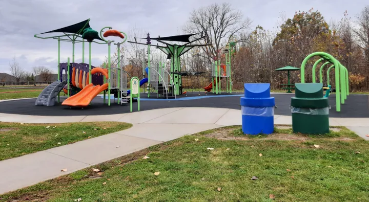 accessible playground equipment at Elizabeth Kishkon Park